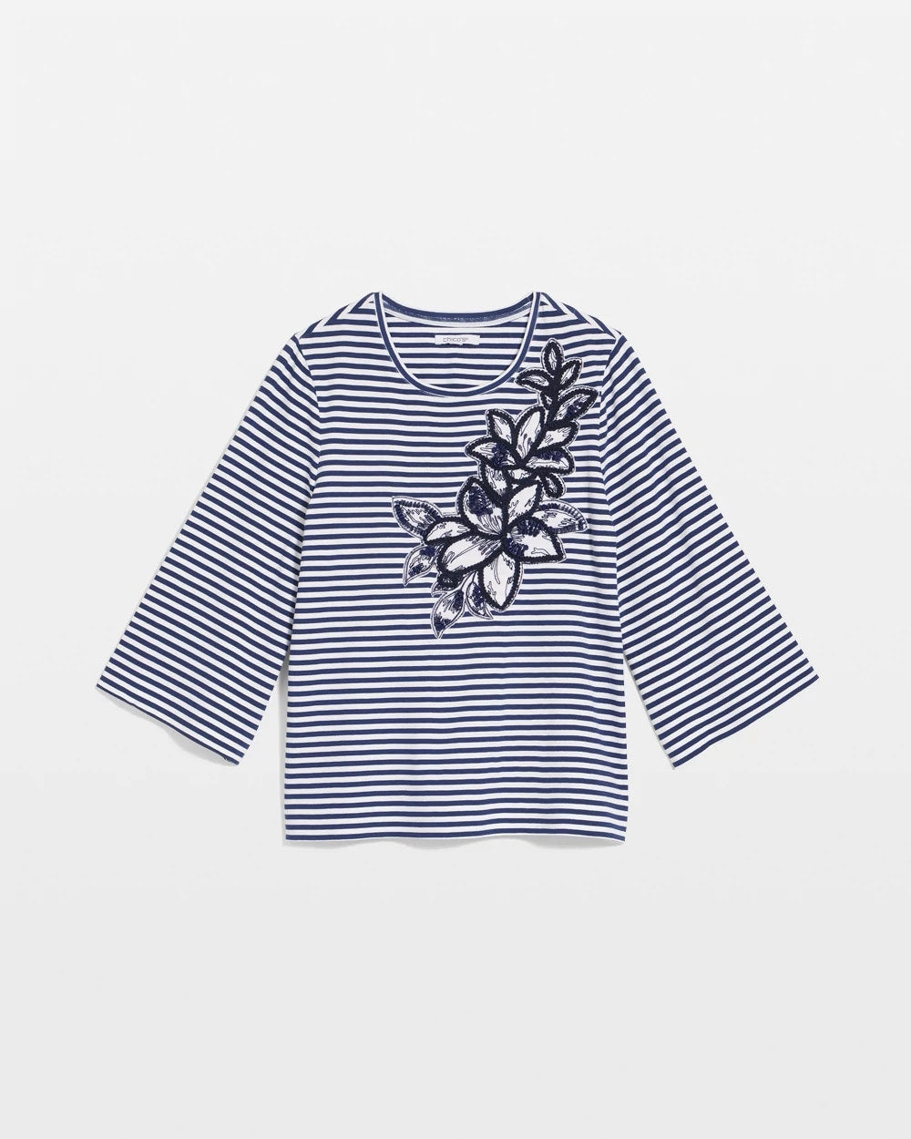 Chico's - Floral Embroidered Tee