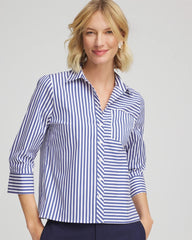 Chico's - Stripe Mixing Poplin Shirt