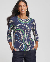 Chico's - Status Pima Button Sleeve Tee