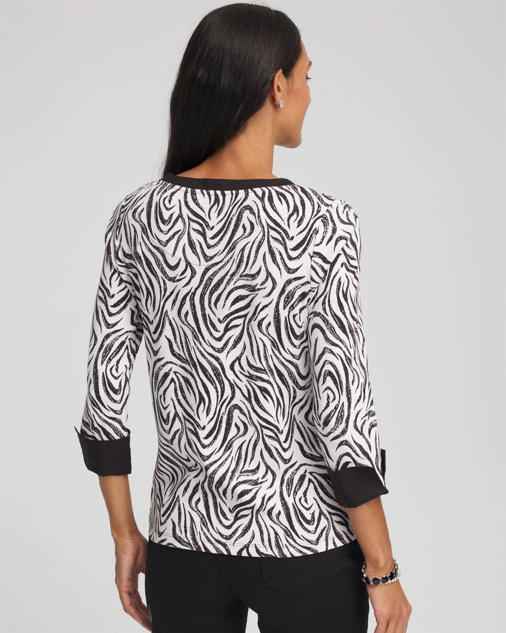 Chico's - Pima Jewel Neck Contrast Tee