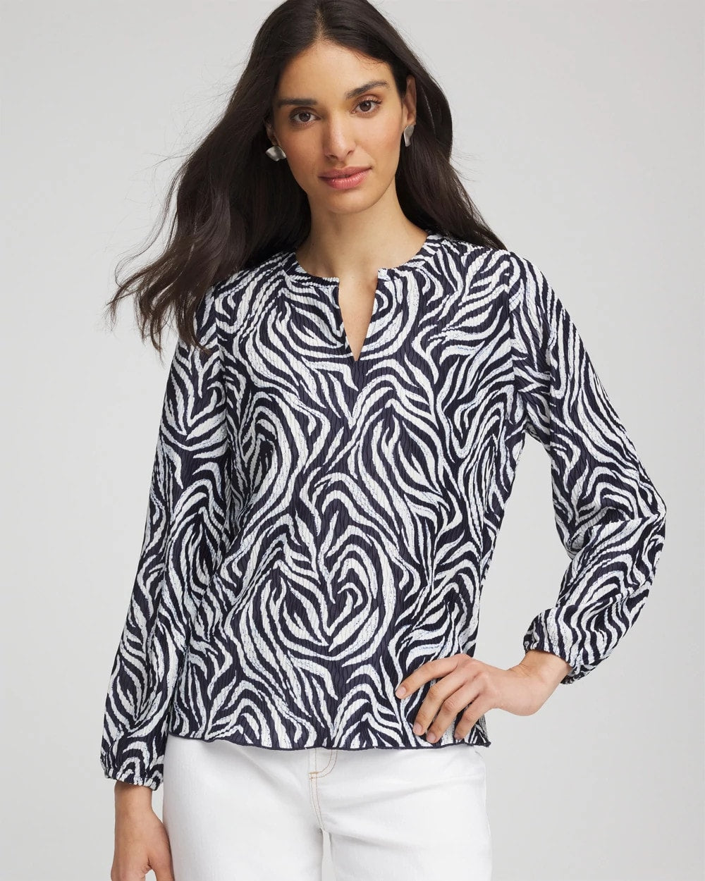 Chico's - Zebra Waves Crinkle Top