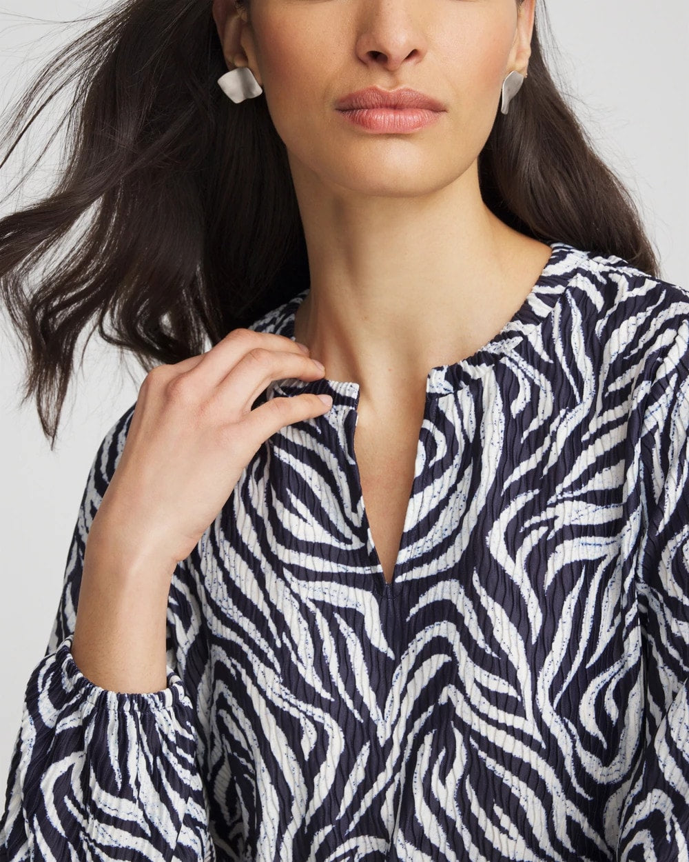 Chico's - Zebra Waves Crinkle Top