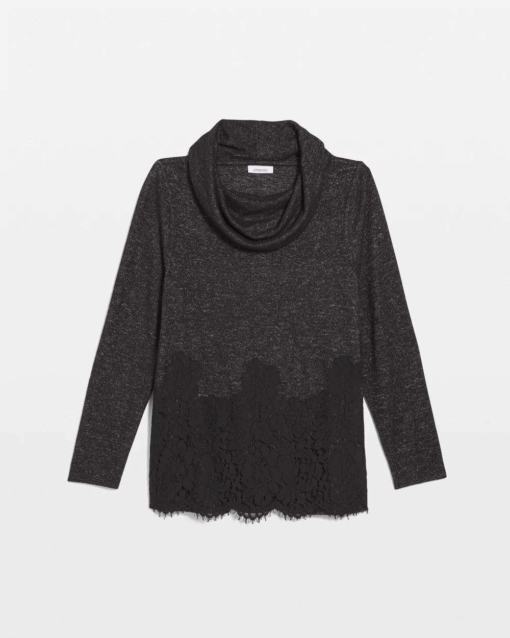 Chico's - Lace Hem Cowlneck Top