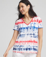 Chico's - Zenergy® Americana Tie-dye V-Neck Tee