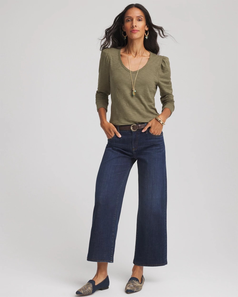 Chico's - Slub Puff-Sleeve Tee