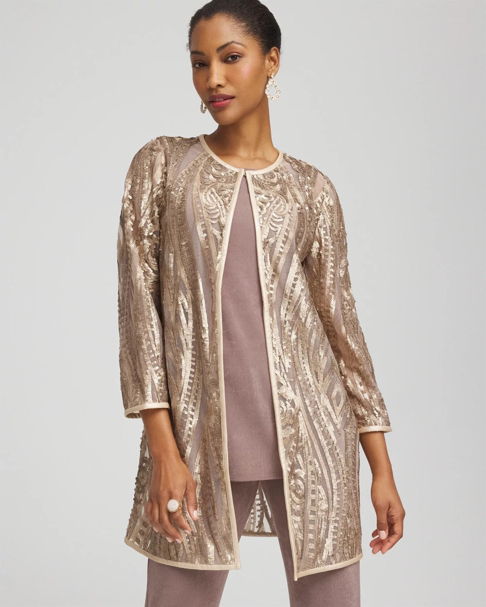 Chico's - Travelers™ Collection Champagne Sequins Jacket