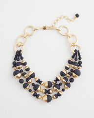 Chico's - Gold & Navy Bead Necklace