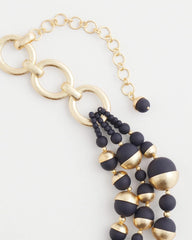 Chico's - Gold & Navy Bead Necklace