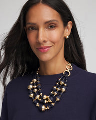 Chico's - Gold & Navy Bead Necklace