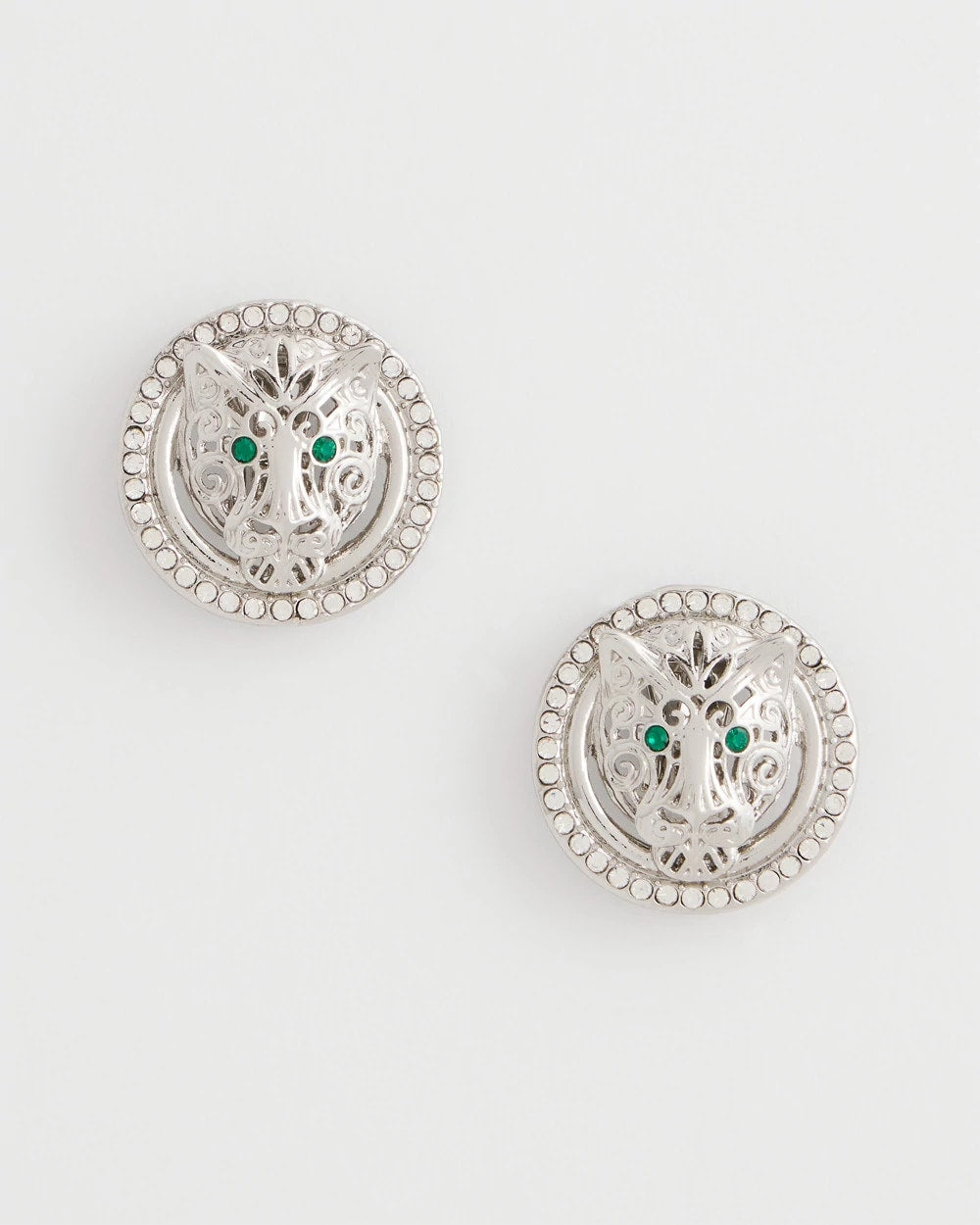 Chico's - Green Eye Tiger Clip-On Earrings