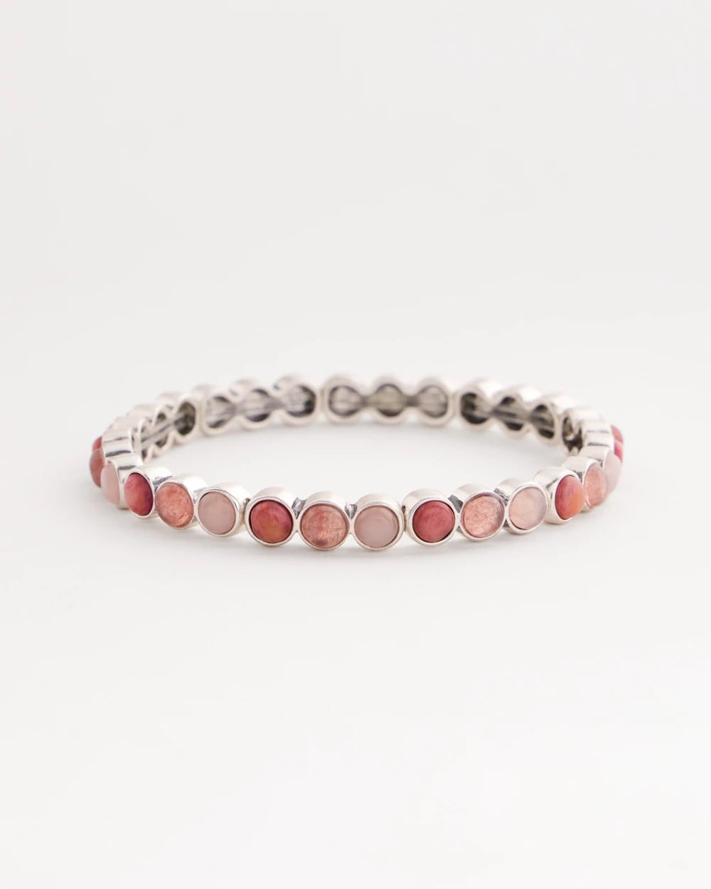 Chico's - Quartz & Rhodonite Stone Silvertone Round Stretch