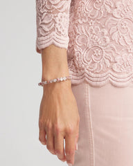 Chico's - Quartz & Rhodonite Stone Silvertone Round Stretch