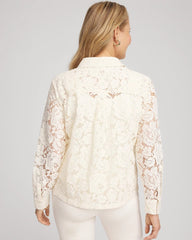 Chico's - Classic-Fit Collared Lace Shirt