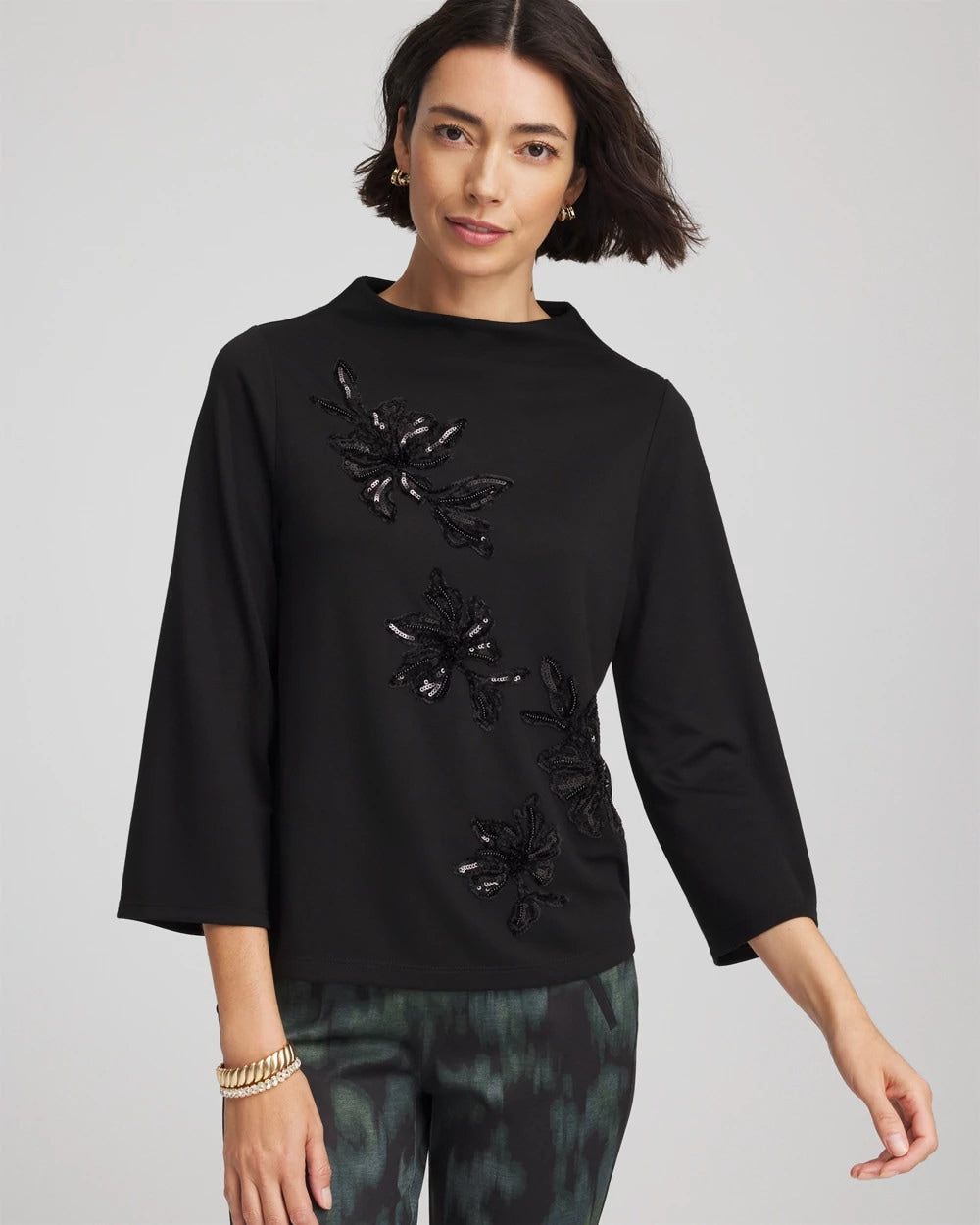 Chico's - Embellished Structured Top