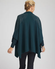 Chico's - Embellished Shawl Collar Ruana