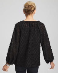 Chico's - Feathered Pullover Peasant Blouse