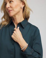 Chico's - Rhinestone Embellished Poplin Tunic