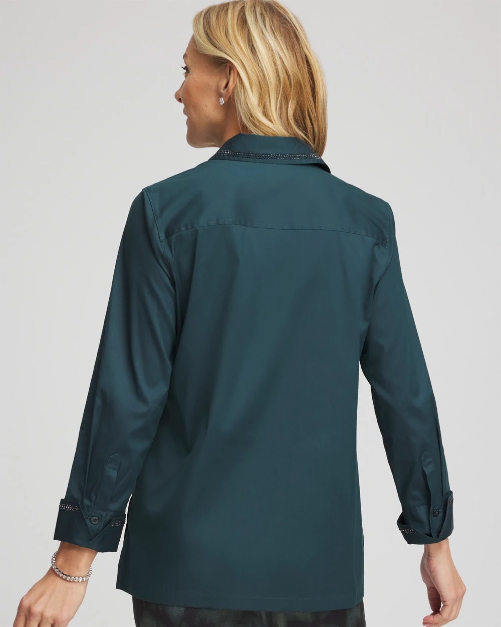 Chico's - Rhinestone Embellished Poplin Tunic