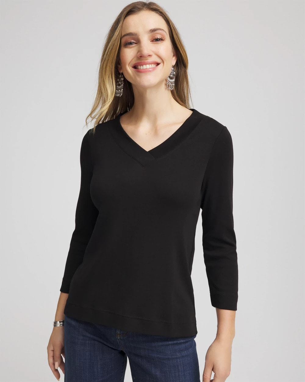 Chico's - Pima Cotton 3/4 Sleeve Tee