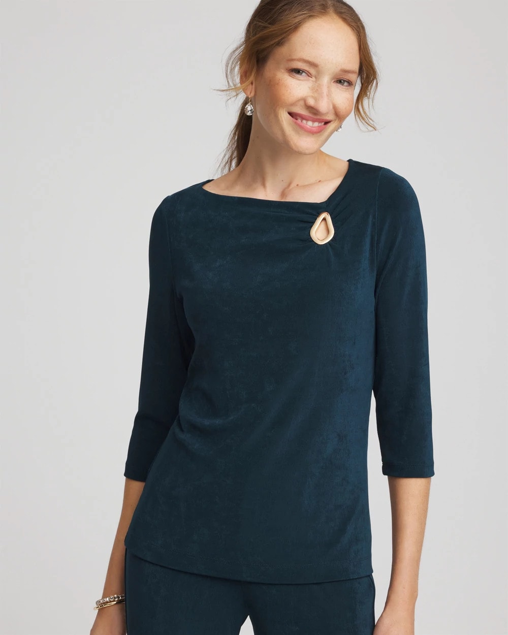 Chico's - Travelers™ Asymmetrical 3/4 Sleeve Top