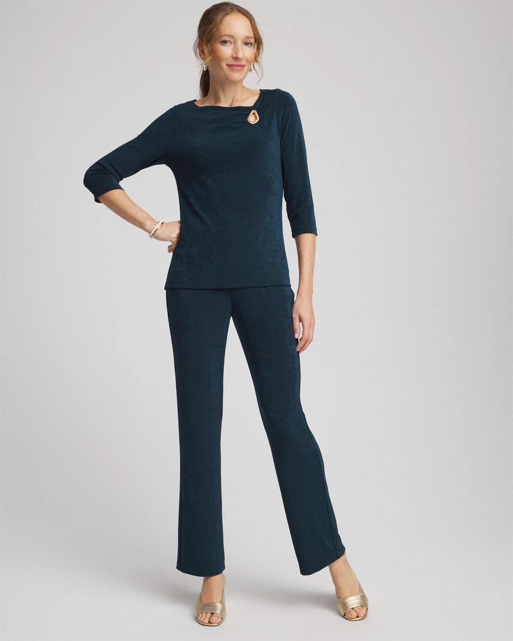 Chico's - Travelers™ Asymmetrical 3/4 Sleeve Top