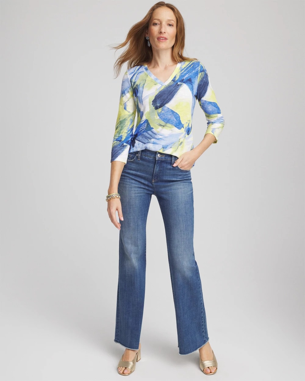 Chico's - Slub 3/4 Sleeve Tee
