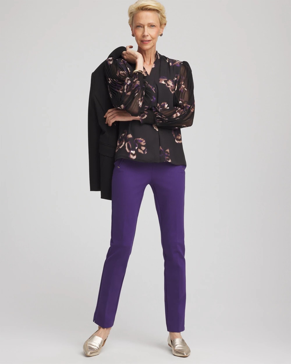 Chico's - Fjord Flora Opaque Crepe Blouse