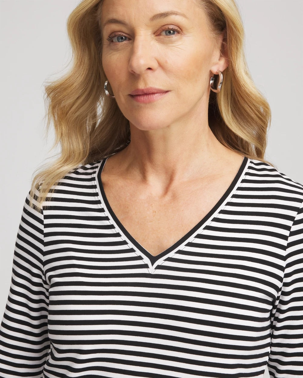 Chico's - Striped V-Neck Layering Tee
