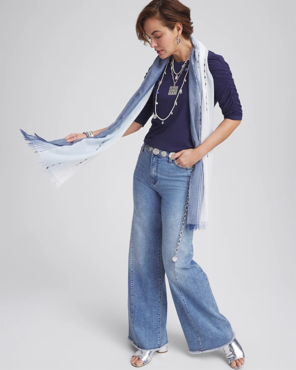 Chico's - Ruched Sleeve Knit Tee