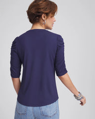 Chico's - Ruched Sleeve Knit Tee