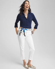Chico's - Collared Henley Denim Top