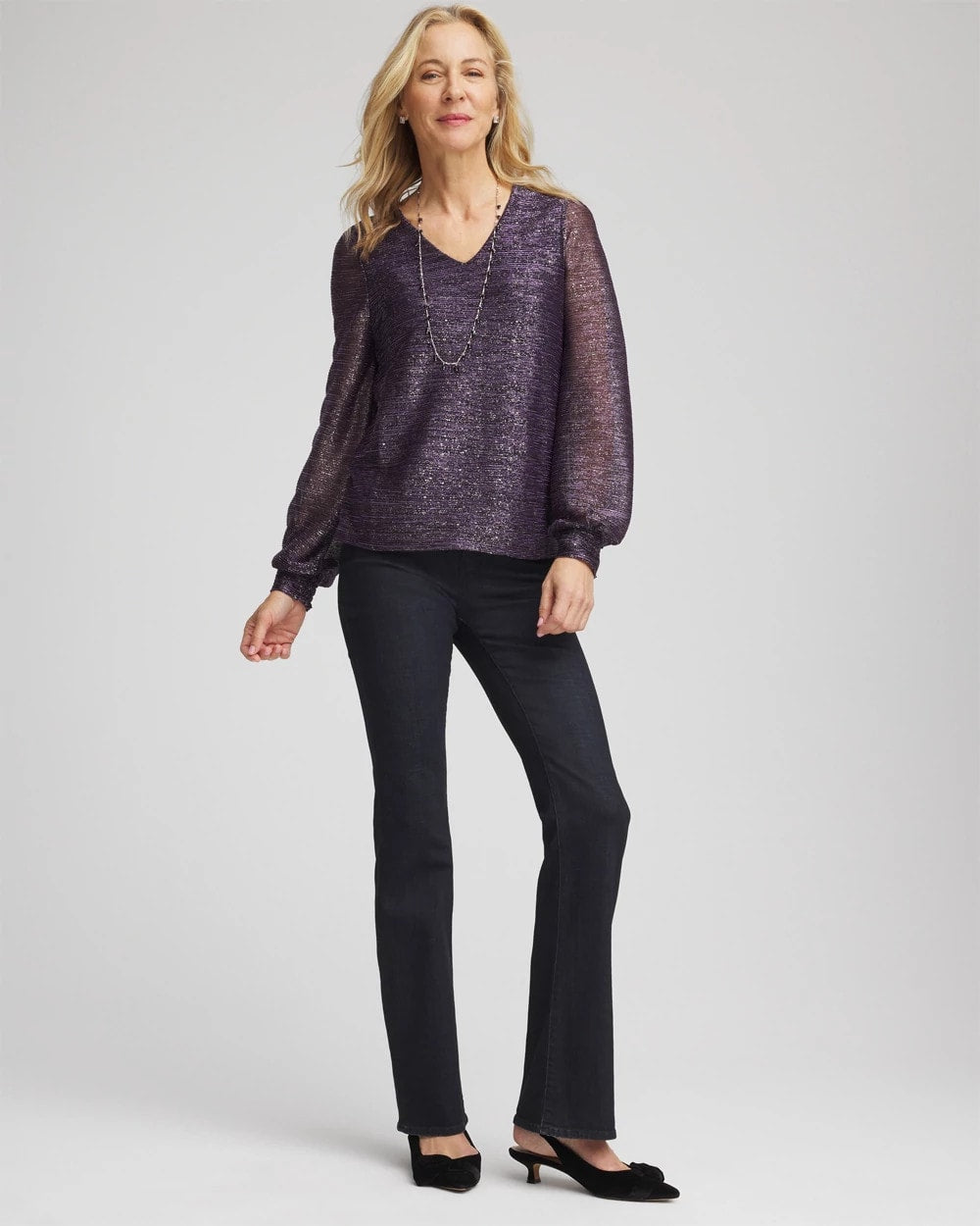 Chico's - Foiled Bodre Top