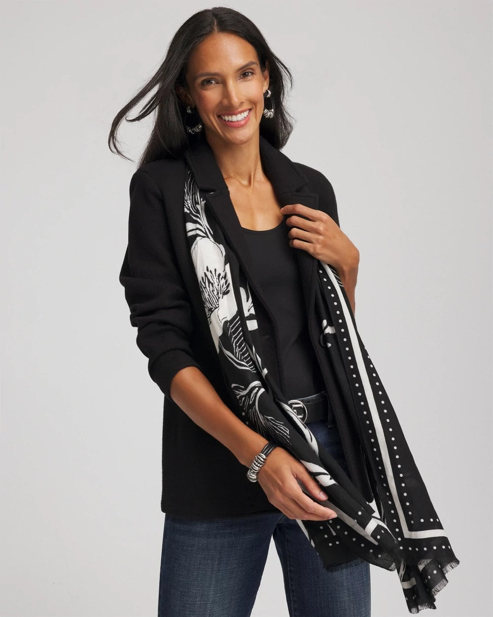 Chico's - Floral Woven Oblong Scarf
