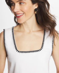 Chico's - Pima Blanket Stitch Square Neck Tank