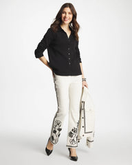 Chico's - Collared Rib Mix Henley