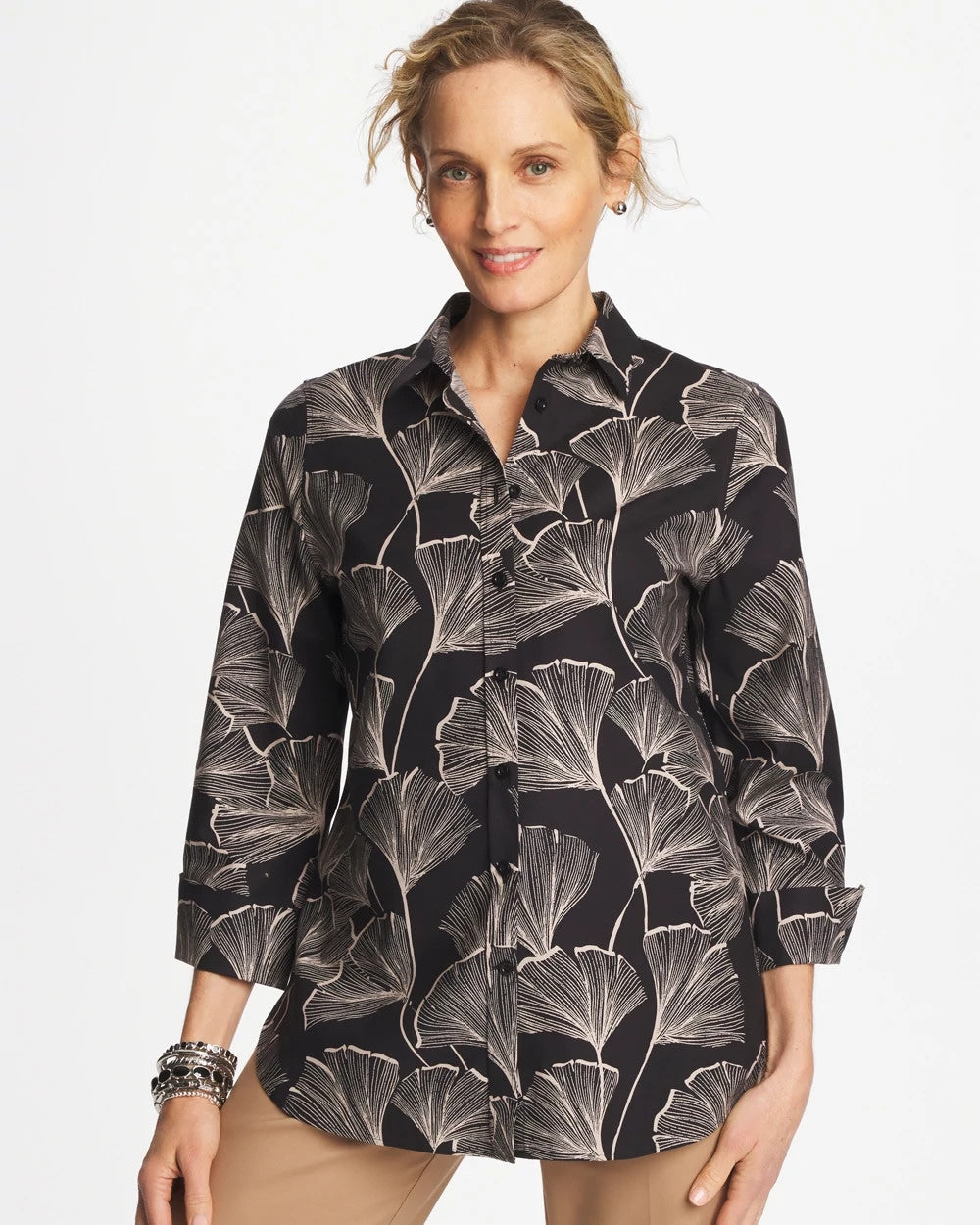 Chico's - No Iron™ Stretch Ginkgo Glory Shirt