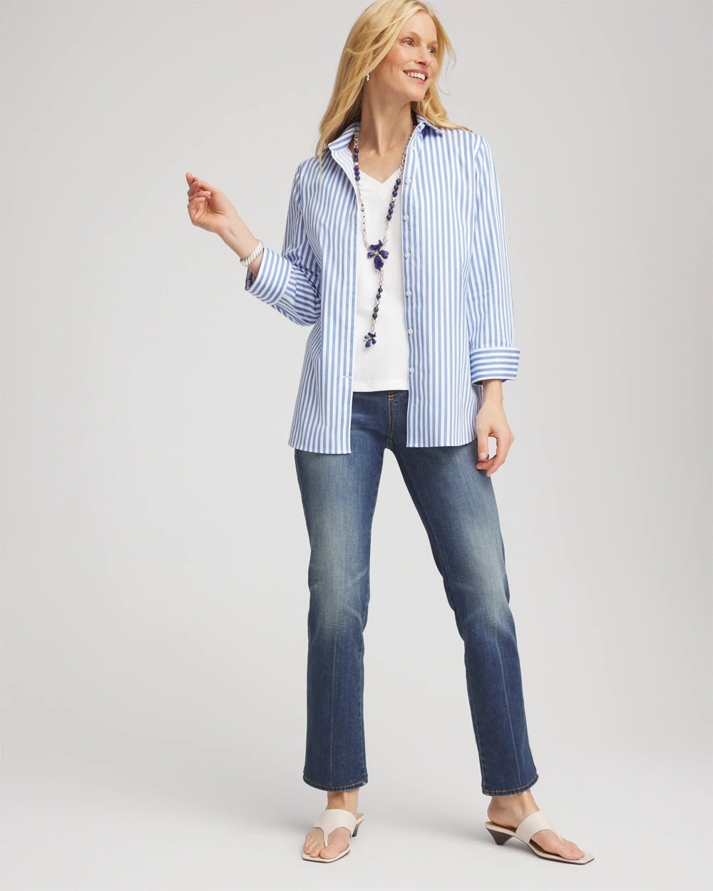 Chico's - No Iron™ Stretch Striped Shirt