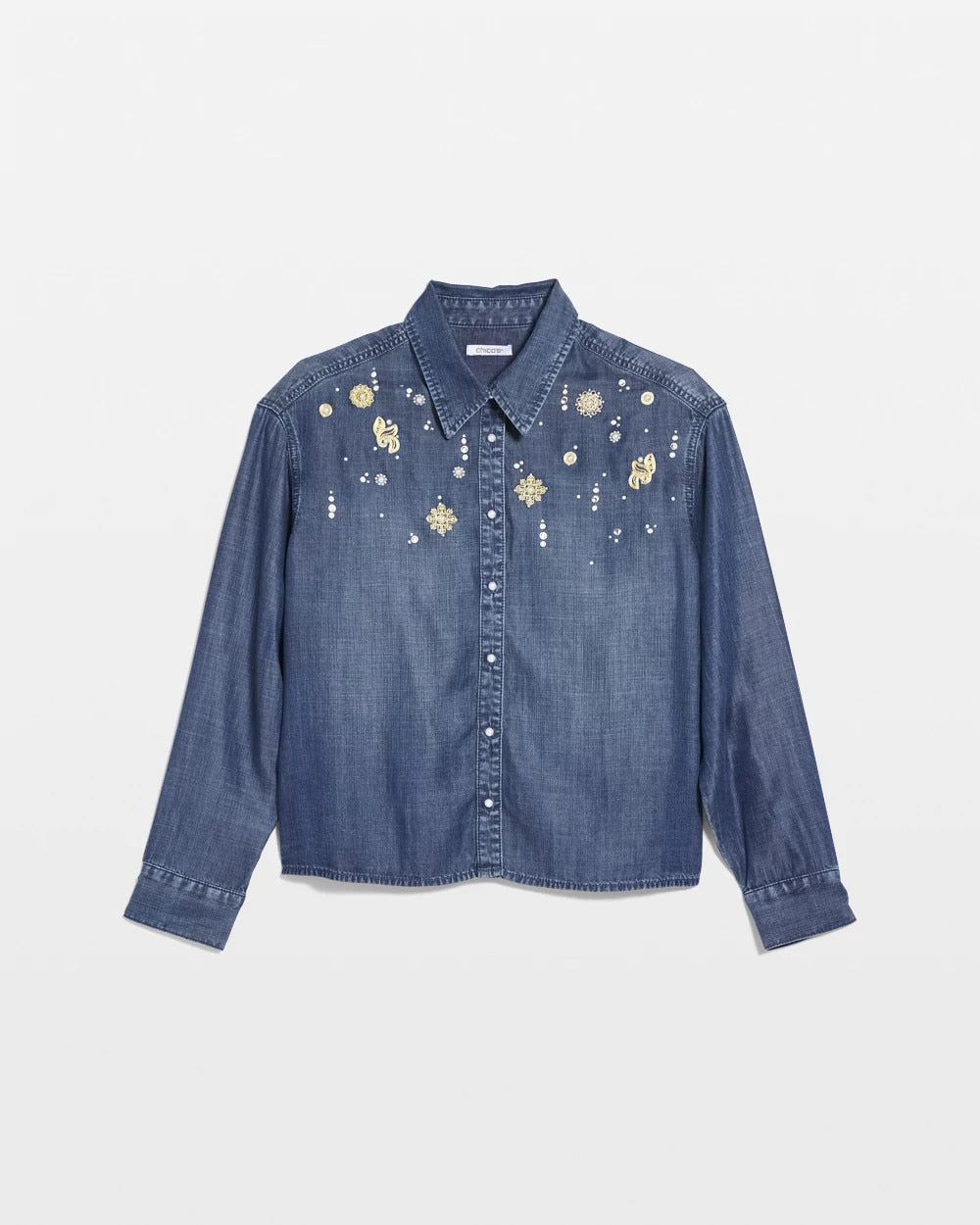Chico's - Embellished Tencel Collar Shirt