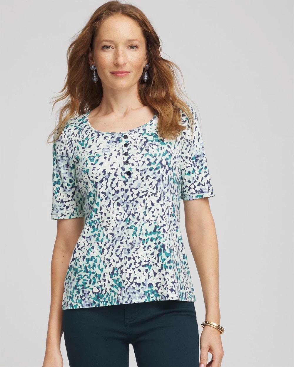 Chico's - Pima Cotton Henley Tee