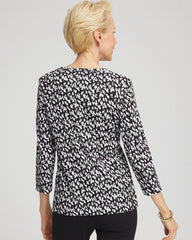 Chico's - Pima Crewneck Button Tee