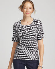 Chico's - Printed Pima Elbow Sleeve Tee