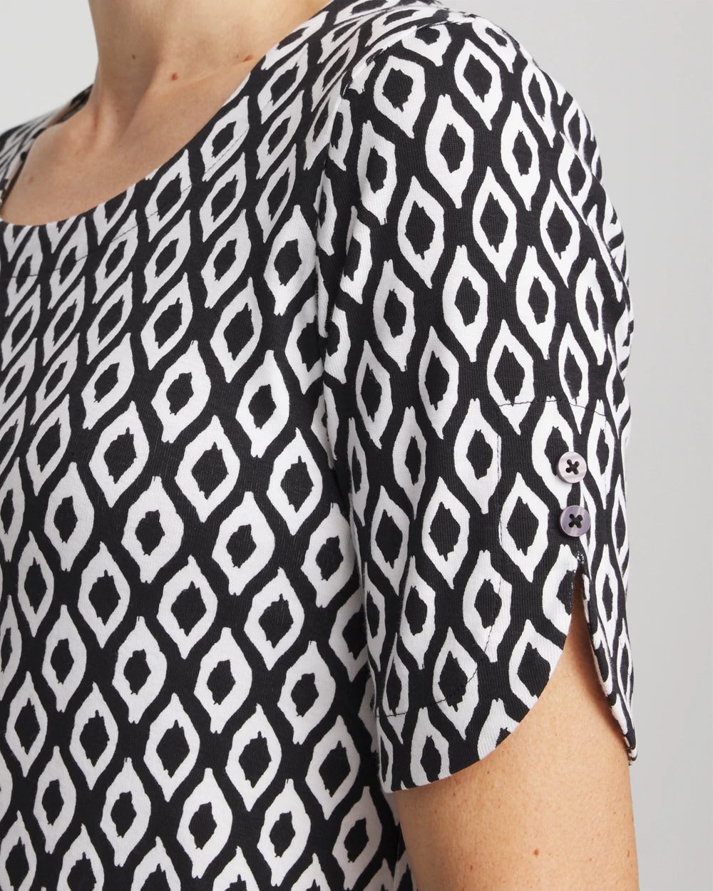Chico's - Printed Pima Elbow Sleeve Tee