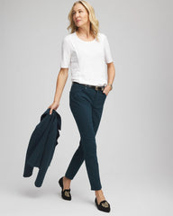 Chico's - Slub Paneled Elbow Tee