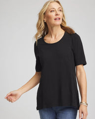 Chico's - Slub Paneled Elbow Tee