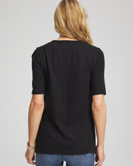 Chico's - Slub Paneled Elbow Tee