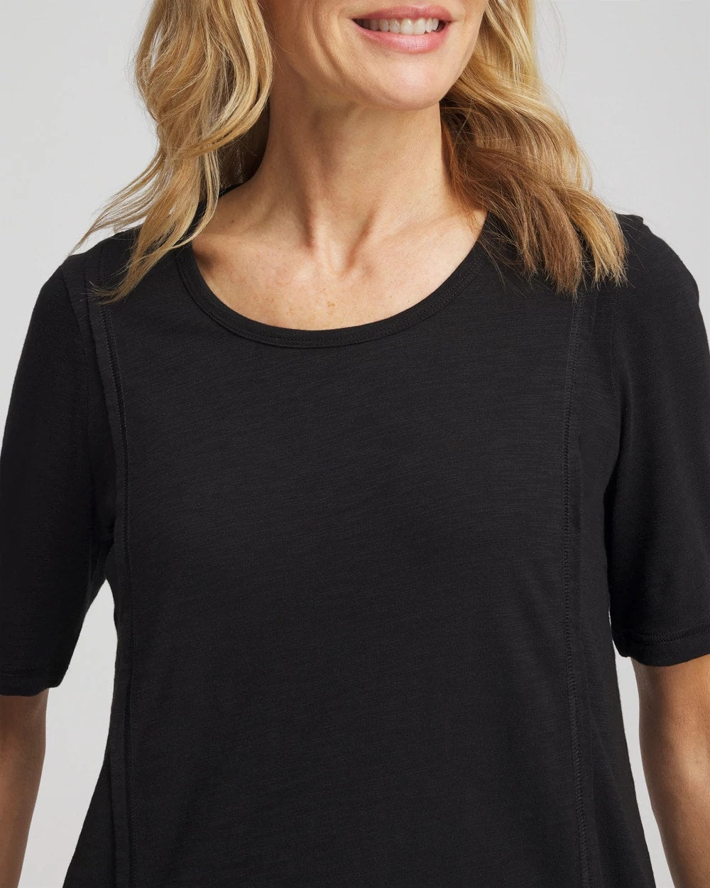 Chico's - Slub Paneled Elbow Tee