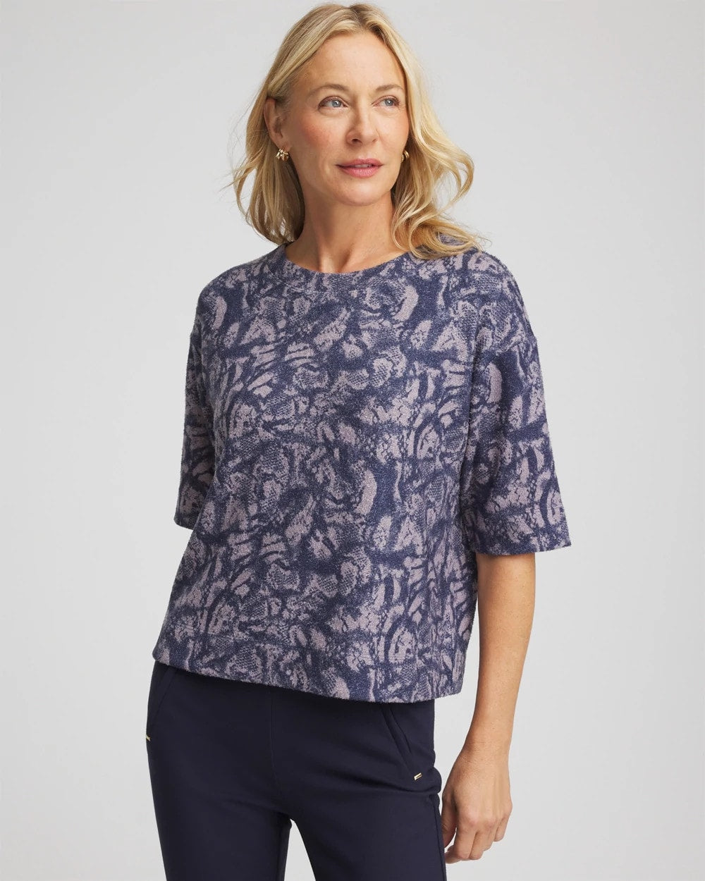Chico's - Animal Cozy Crewneck Tee