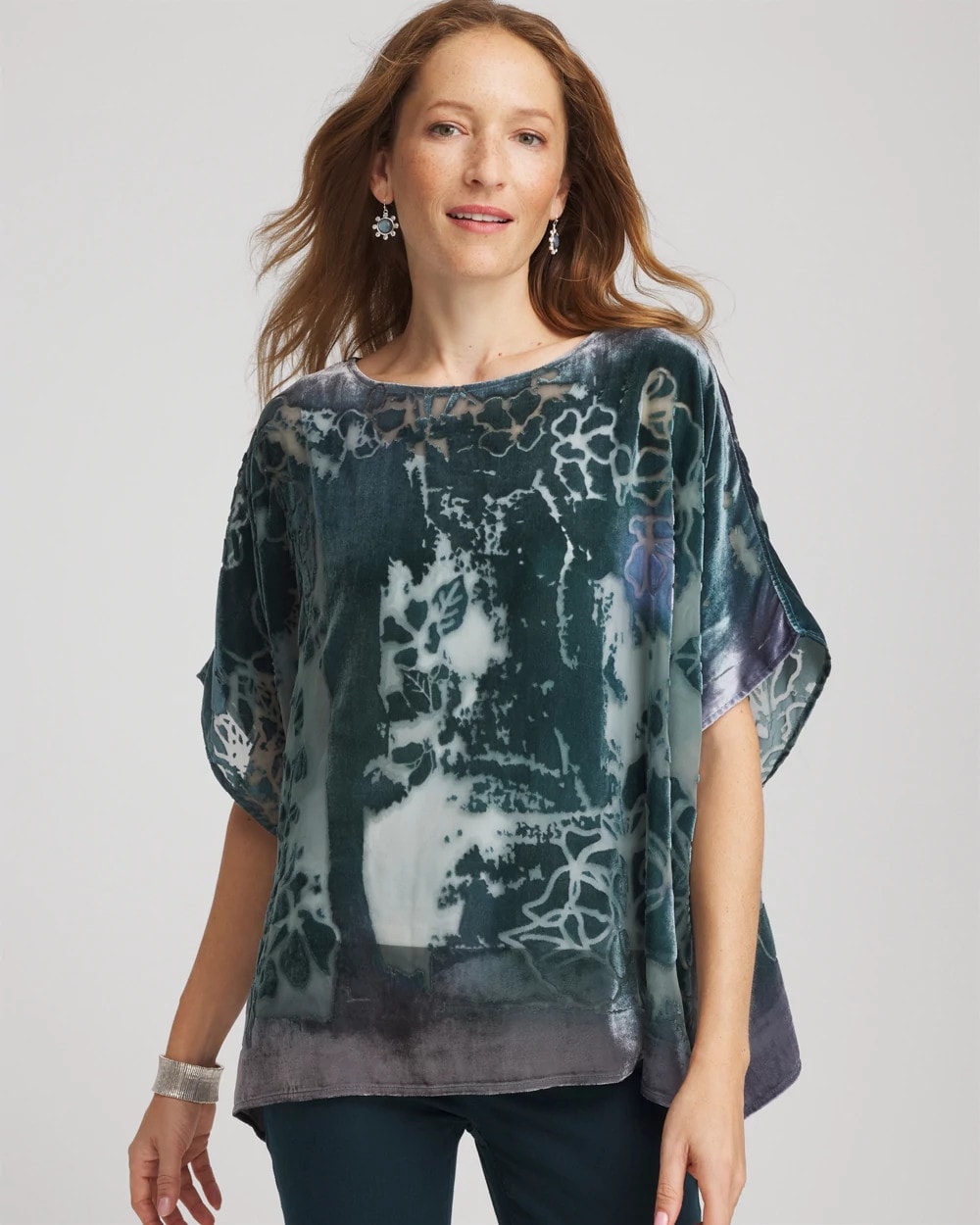 Chico's - Velvet Burnout Passion Poncho