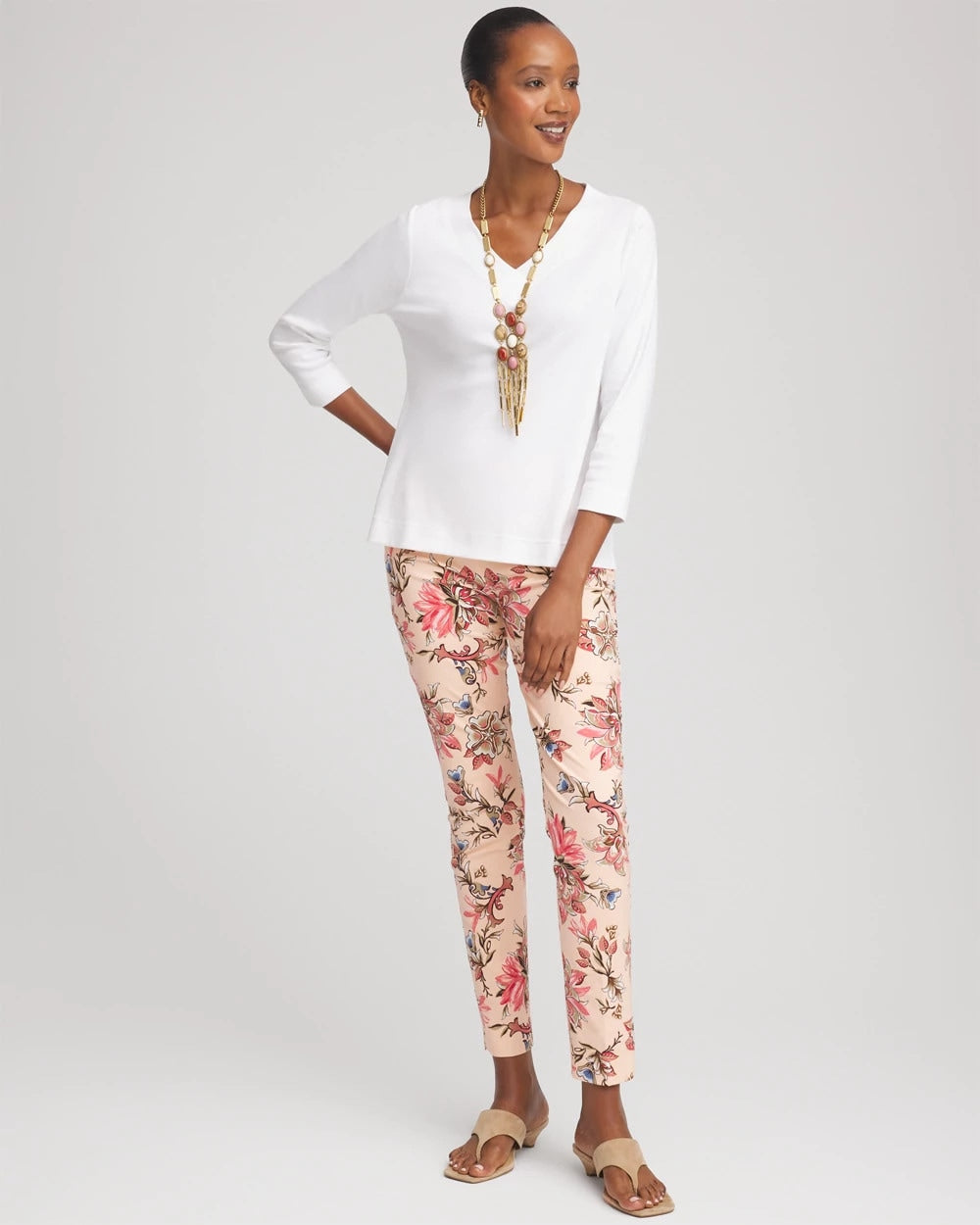 Chico's - Short Pima 3/4 Sleeve Tee