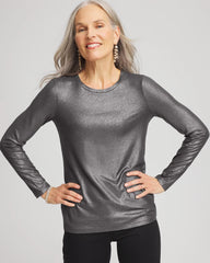 Chico's - Touch of Cool™ Foil Long Sleeve Layering Tee